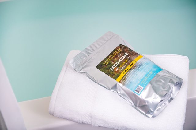 A pouch of Medicine Springs Joint Formula mineral therapy product