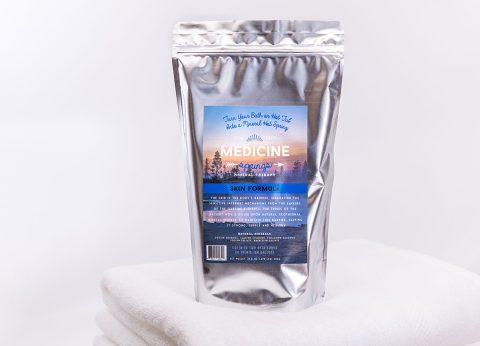 A pouch of Medicine Springs Skin Formula mineral therapy product