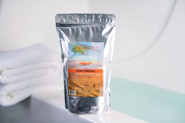 A pouch of Medicine Springs Sport Formula mineral therapy product