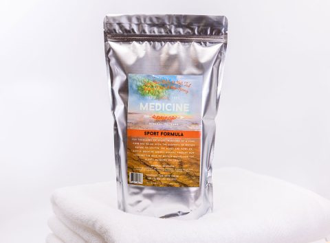 A pouch of Medicine Springs Sport Formula mineral therapy product