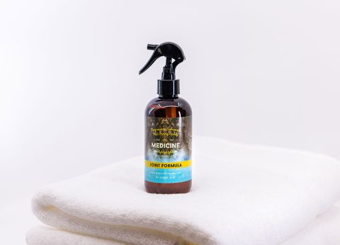 A spray bottle of Medicine Springs product. This is the Joint Formula mineral therapy.